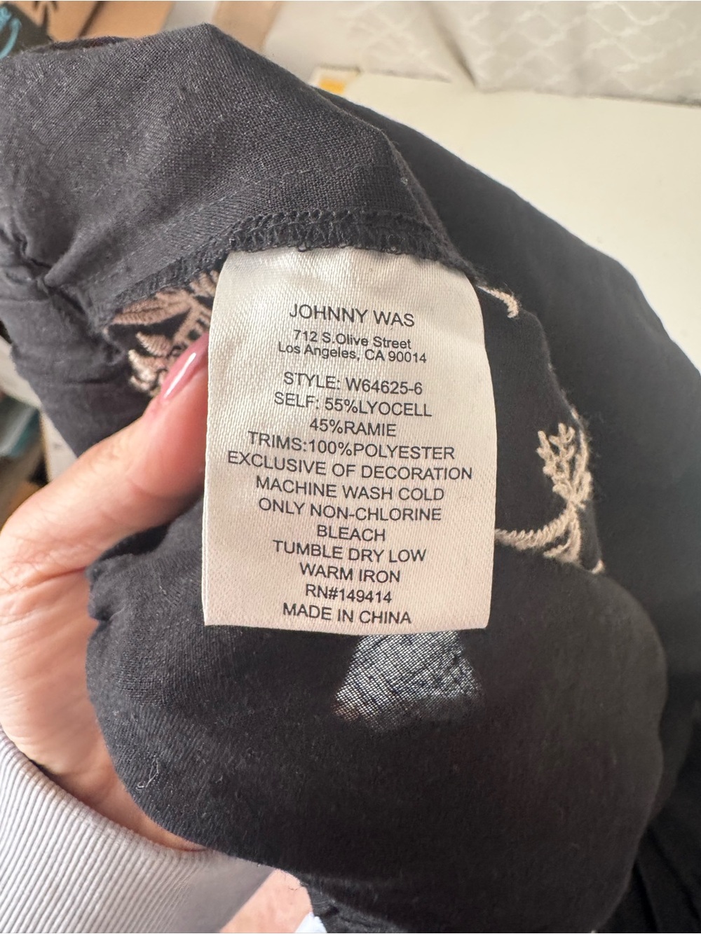 Johnny Was Workshop Pants Womens M Black Embroidered Linen Wide Leg NWT - Picture 12 of 16